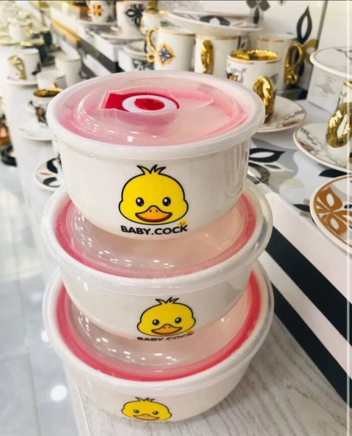 ⁦طقم بولة بورسلين 3 في 1 "بطوط"⁩ - الصورة ⁦1⁩